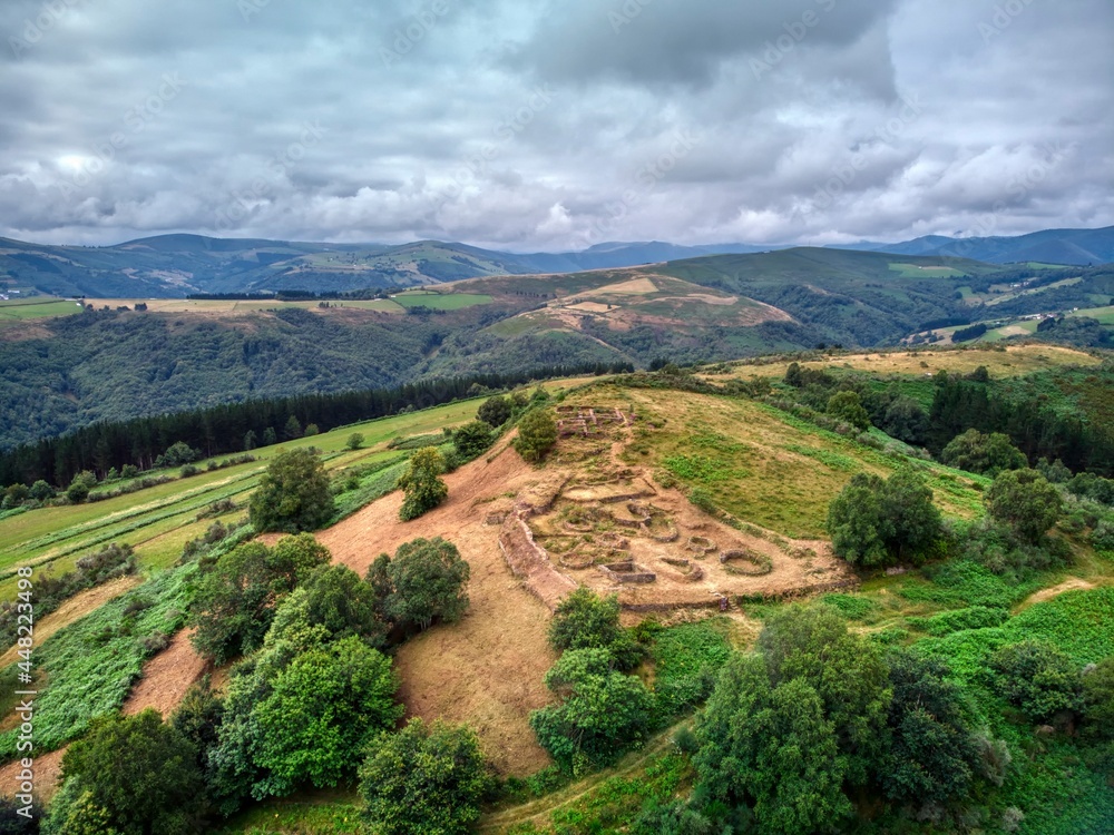Castro de San Chuis in Allande, Asturias. An iron age town. Castro de San Chuis in Allande, Asturias. An iron age town.