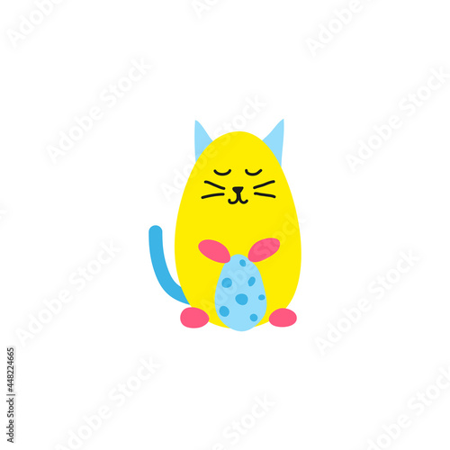 Doodle cat egg icon.
