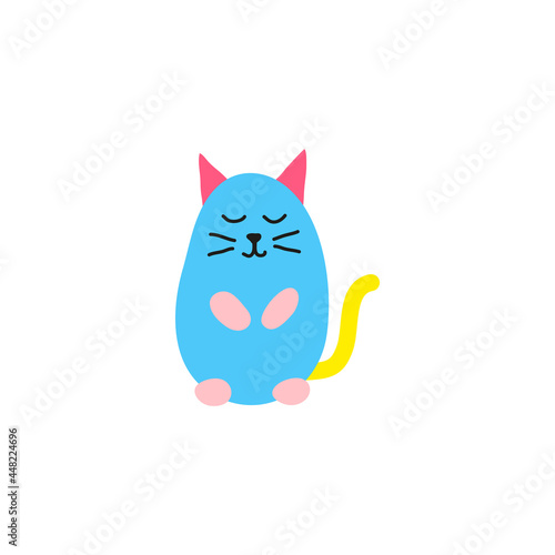 Doodle cat egg icon.