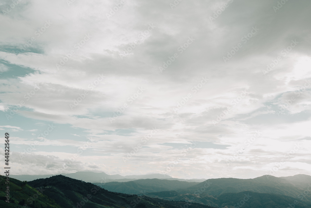 Fototapeta premium mountian of thailand forest and sky