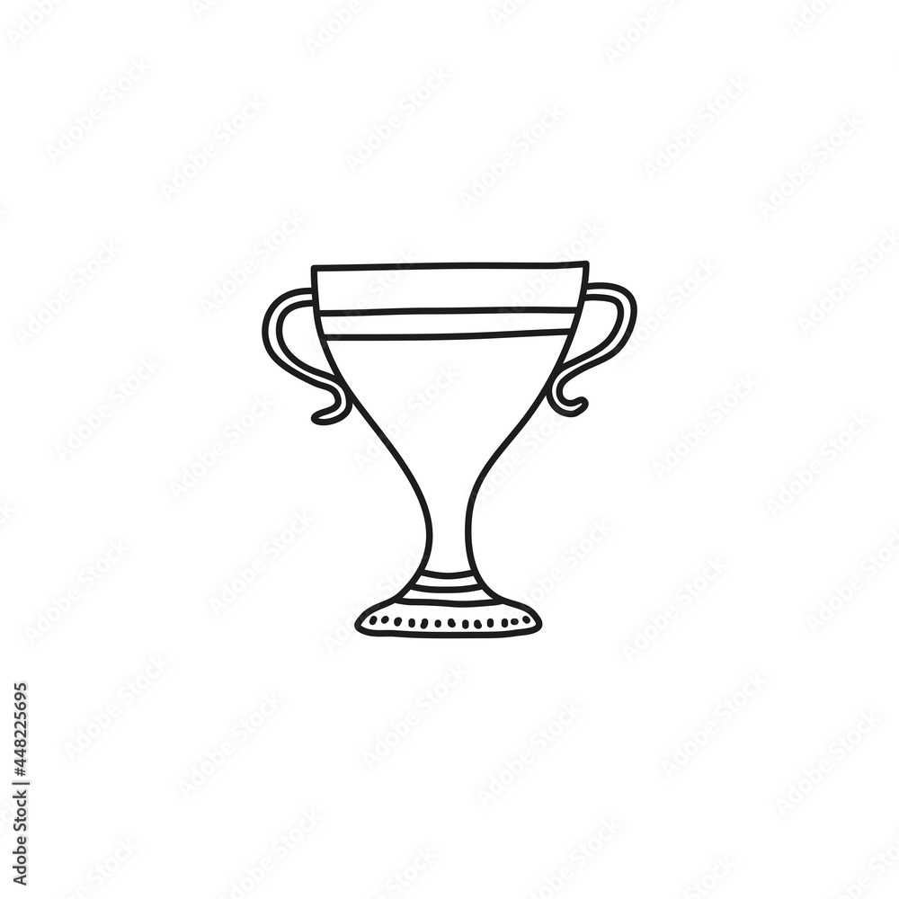 Doodle trophy cup icon. Doodle trophy cup icon.