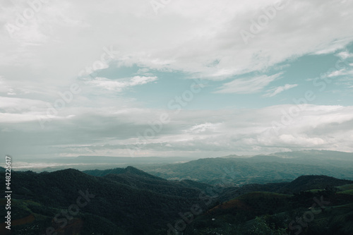 mountian of thailand forest and sky