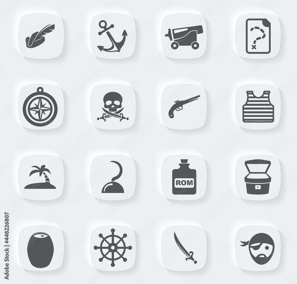 Pirates icons set Pirates icons set