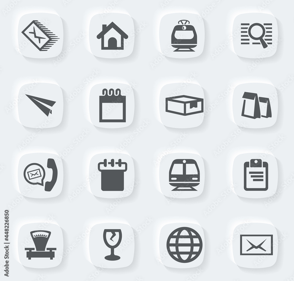 Post service icons set Post service icons set