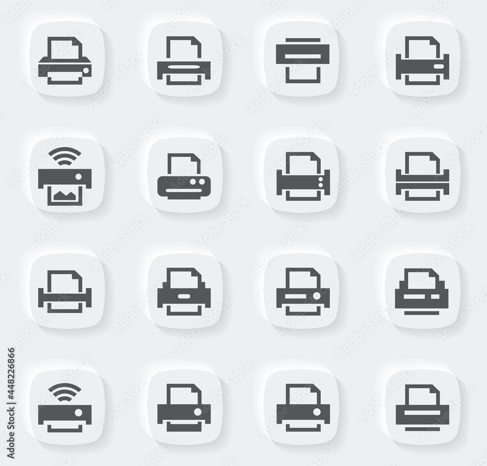 Print icons set Print icons set