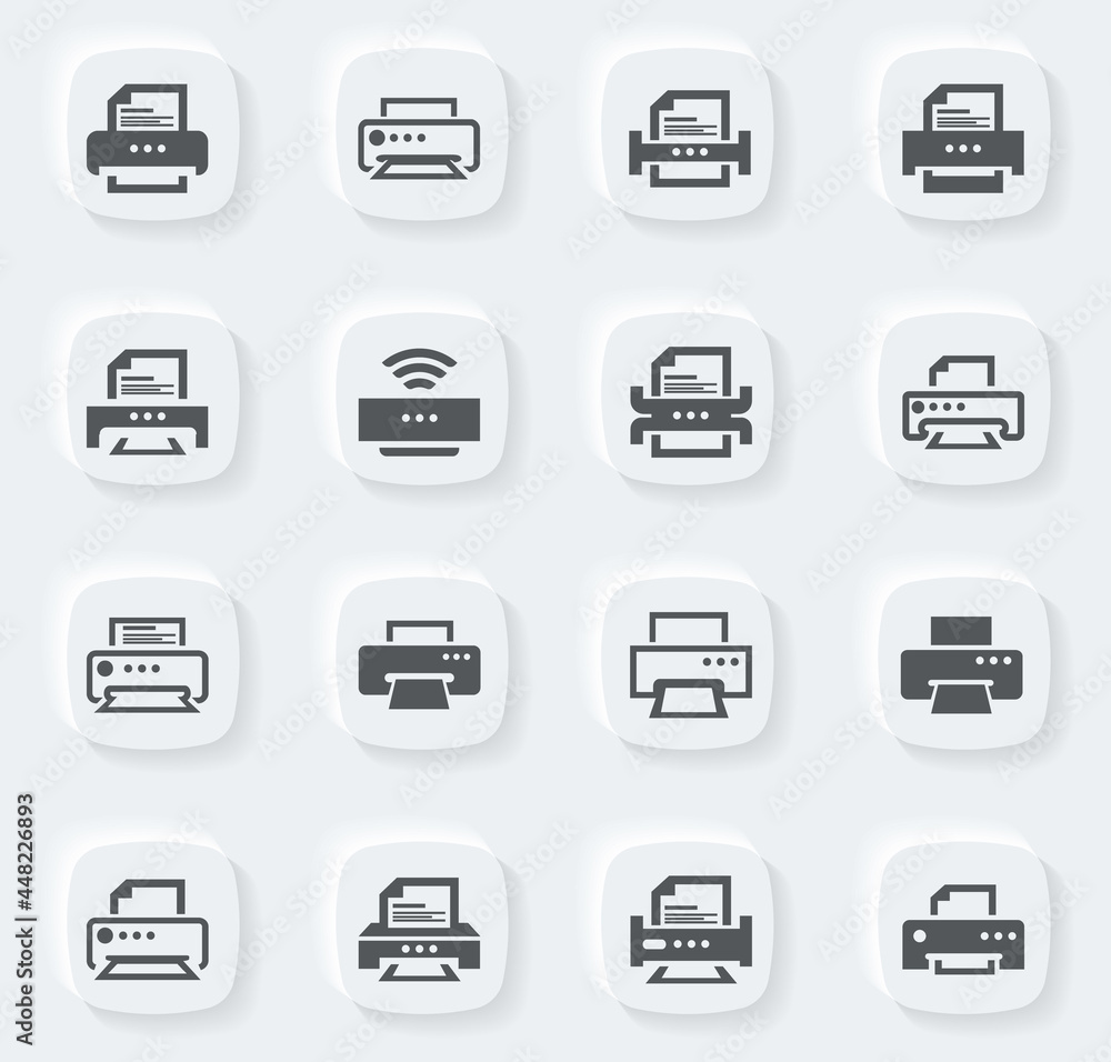 Print icons set Print icons set