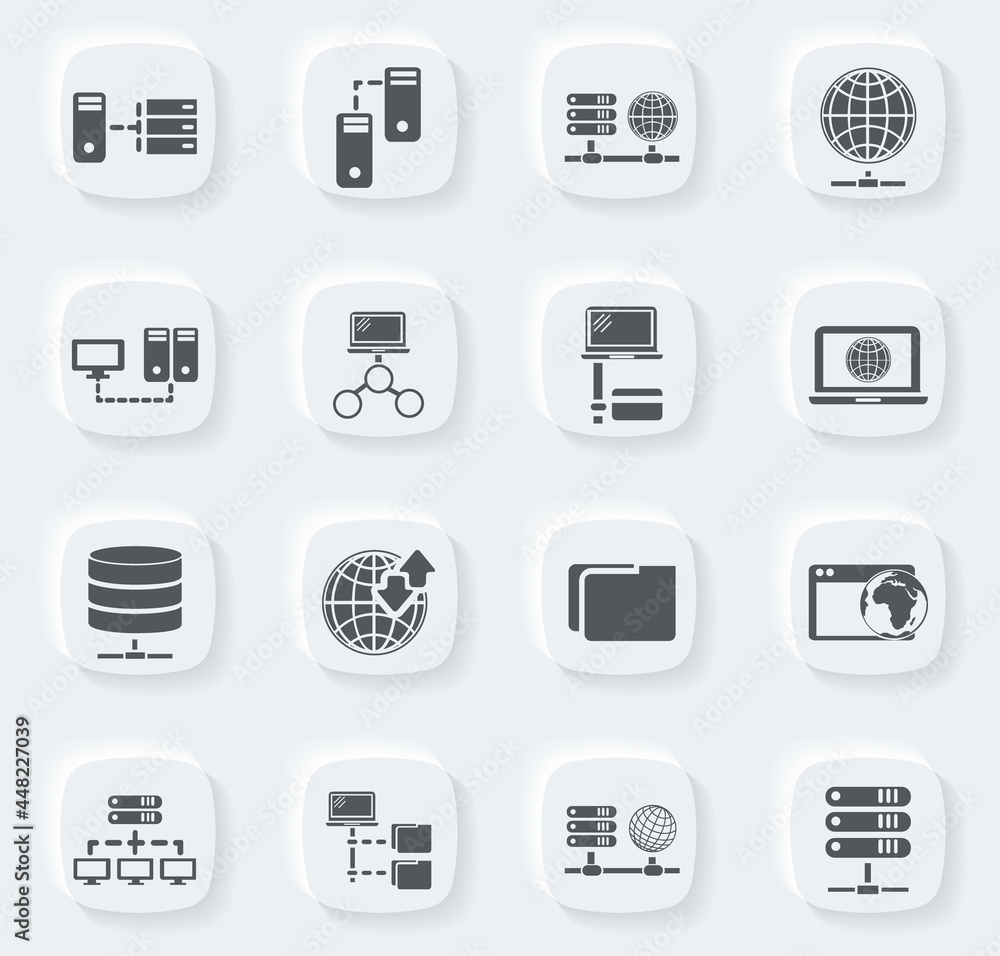 Internet, server, network icons set Internet, server, network icons set