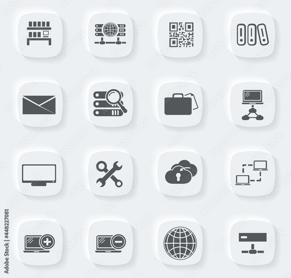 Internet, server, network icons set Internet, server, network icons set