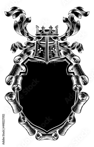 Scroll Coat of Arms Shield Royal Crest