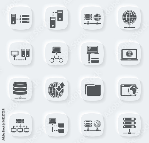 Internet, server, network icons set