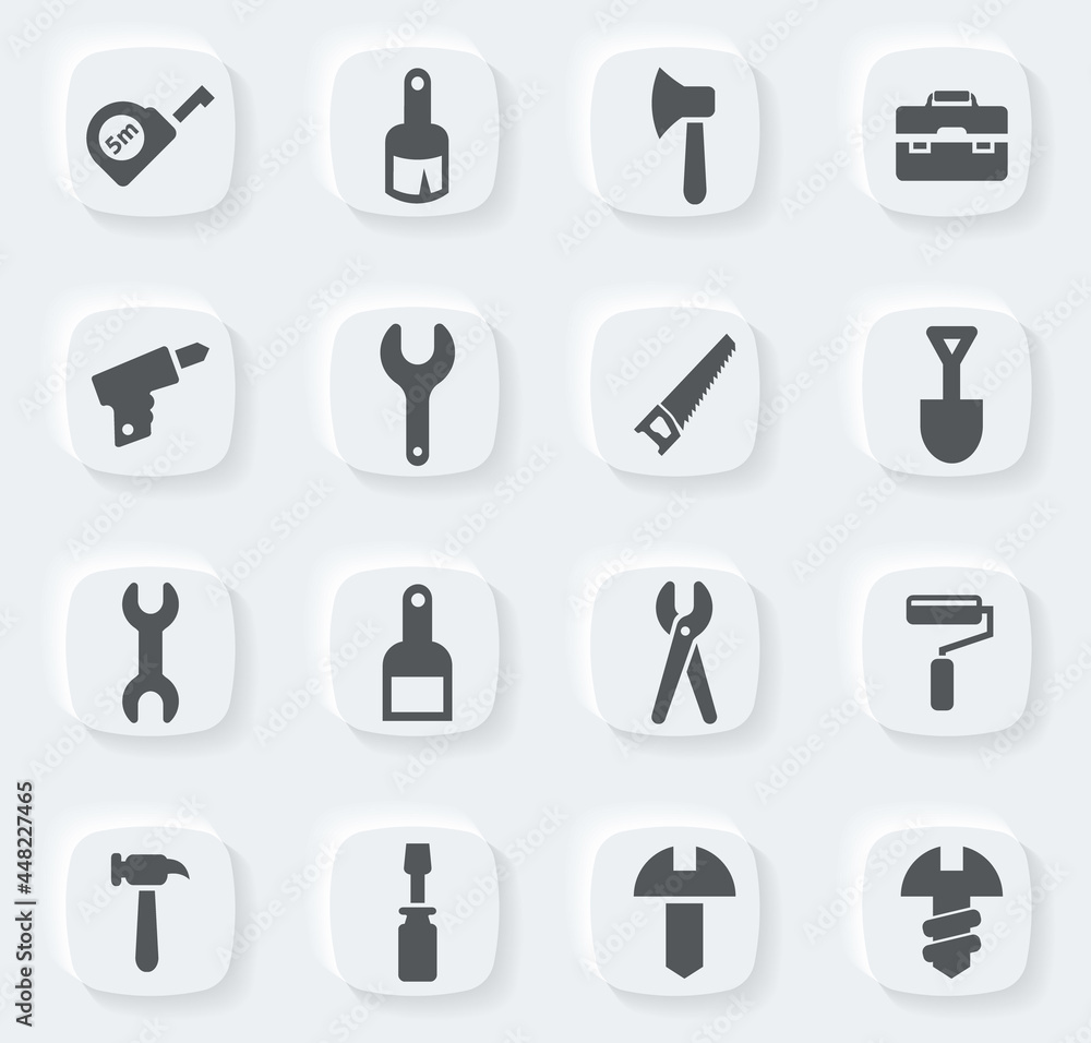 Work tools icons set Work tools icons set