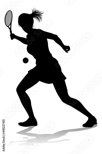 Tennis Silhouette Sport Player Woman