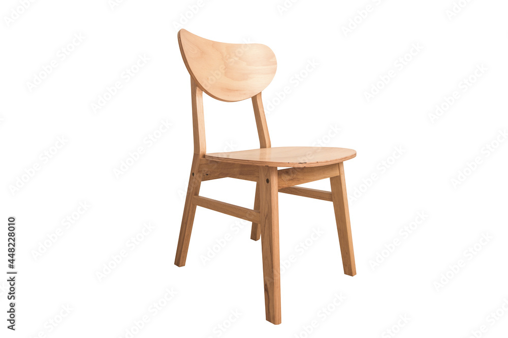 wooden chair isolated on white include clipping path  - obrazy, fototapety, plakaty 