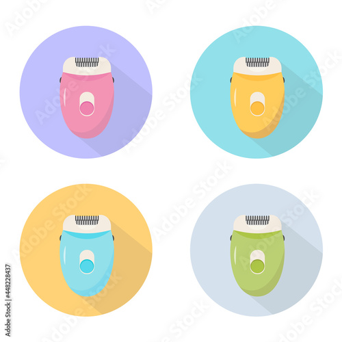 Electric epilator Depilation or hair removal. Epilator icon. 