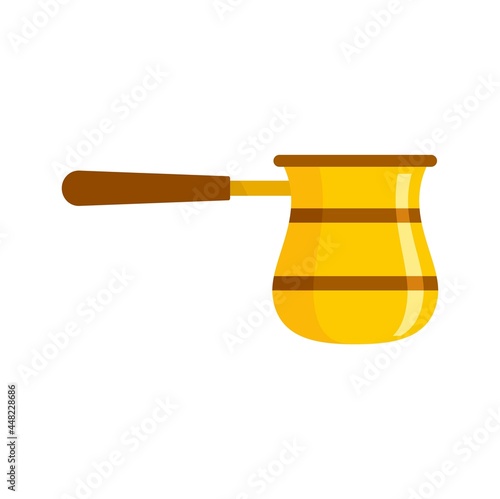 Turkish coffee pot icon flat isolated vector