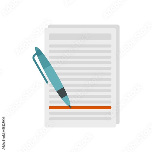 Essay edit icon flat isolated vector