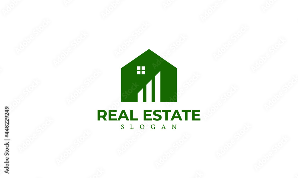 Real Estate Vector Logo Template. Abstract House Logo Design Vector Illustration. Property Monogram Icon Template