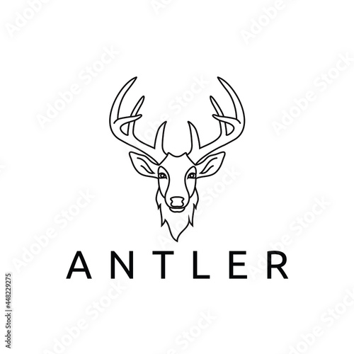 reindeer deer stag buck doe antler hunting wildlife animal logo design