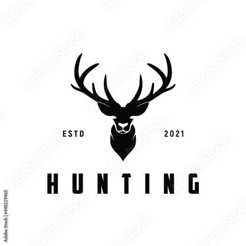 reindeer deer stag buck doe antler hunting wildlife animal logo design