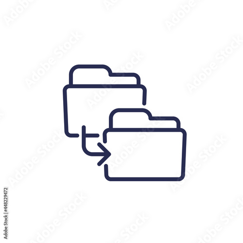 copy folder icon, line vector