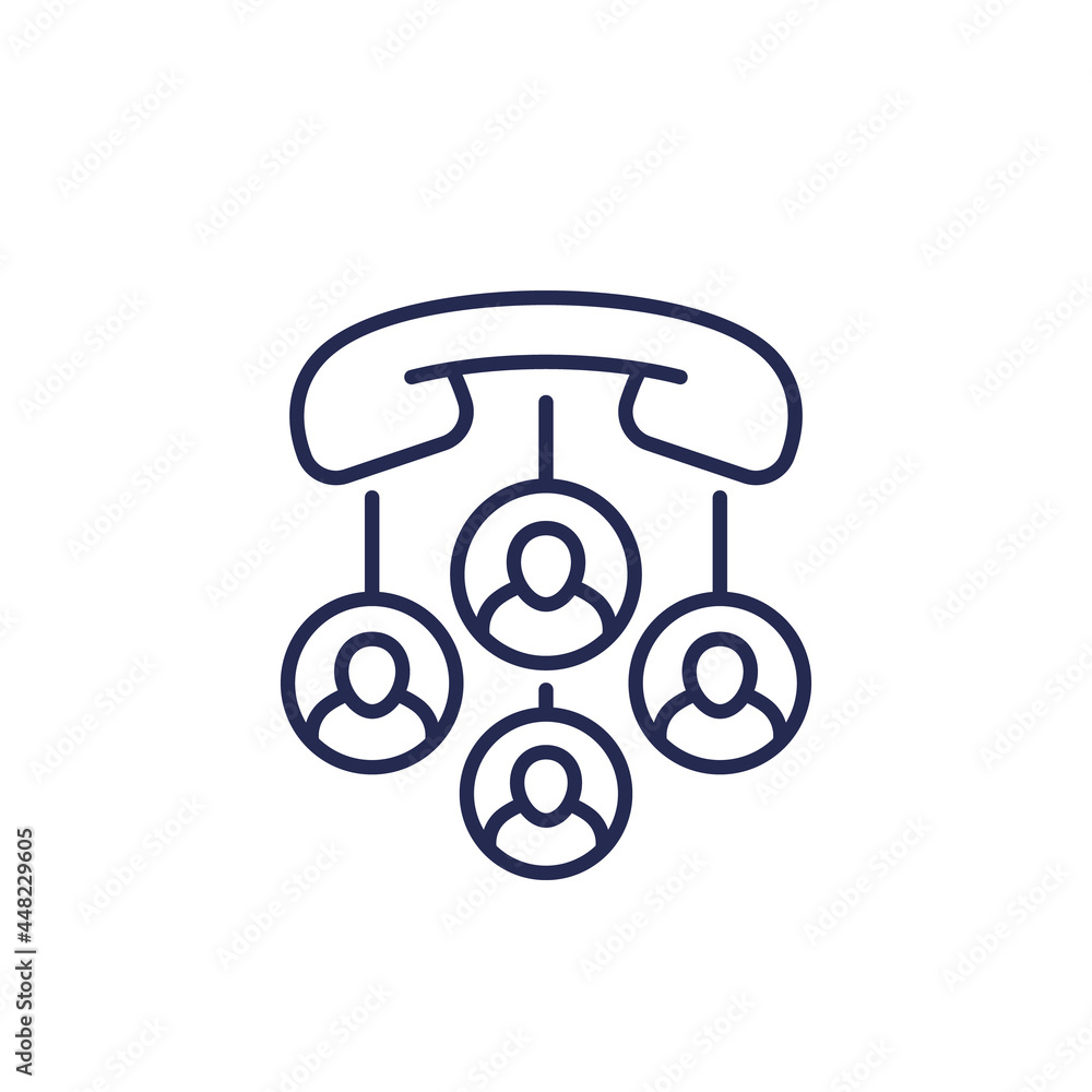 Voip telephony, calls line icon Voip telephony, calls line icon