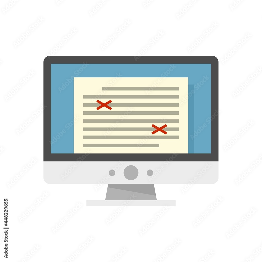 Storytelling computer editor icon flat isolated vector Storytelling computer editor icon flat isolated vector
