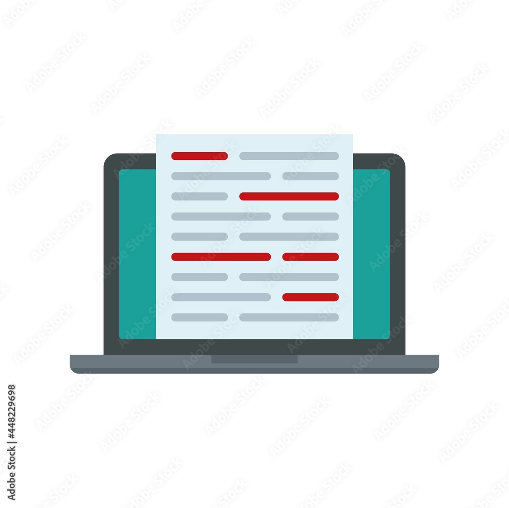 Online edit icon flat isolated vector Online edit icon flat isolated vector