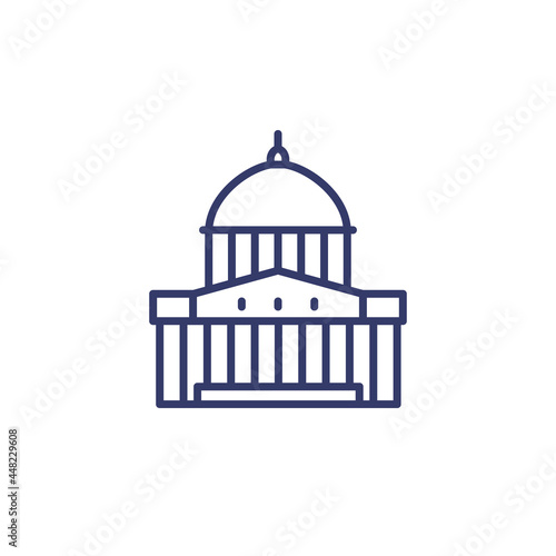 capitol building line icon on white photo