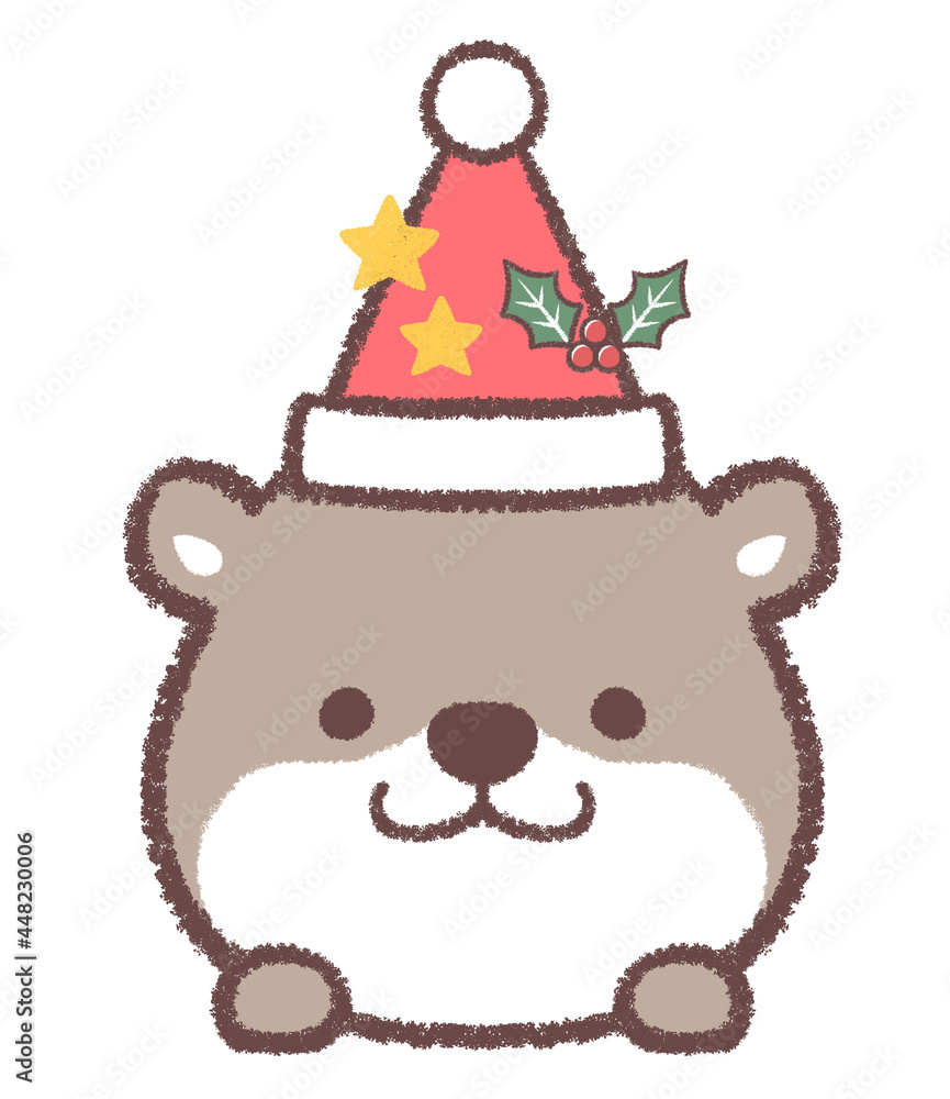 カワウソとクリスマスの帽子