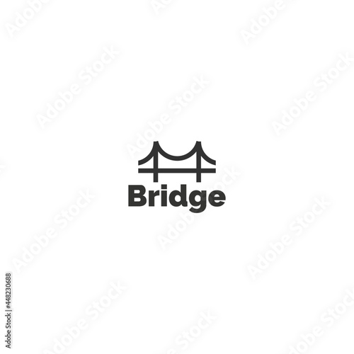 minimalist line art bridge logo design