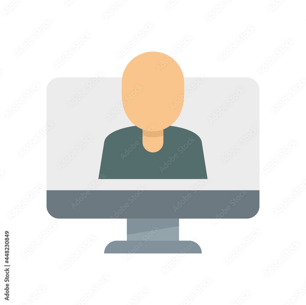 Online live lesson icon flat isolated vector Online live lesson icon flat isolated vector