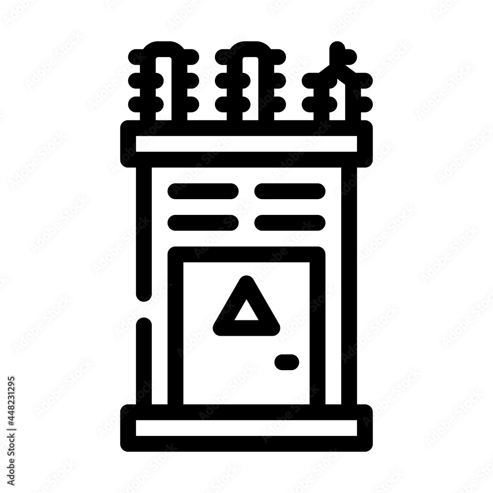 electrical transformer line icon vector. electrical transformer sign. isolated contour symbol black illustration electrical transformer line icon vector. electrical transformer sign. isolated contour symbol black illustration
