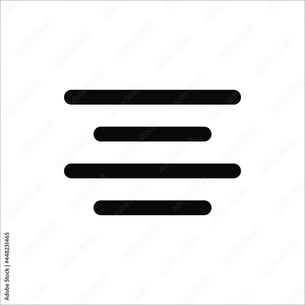 Centre align icon vector isolated on white background Centre align icon vector isolated on white background