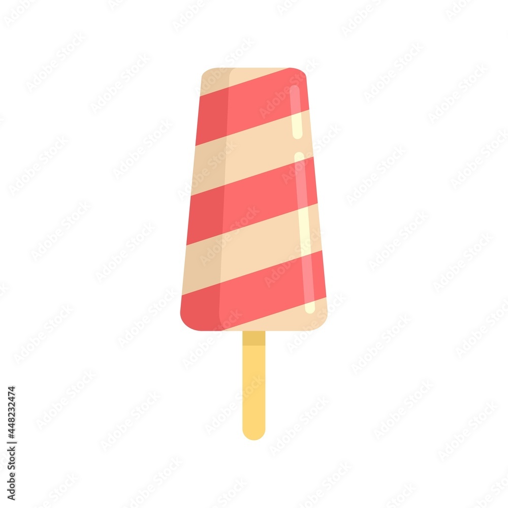 Striped ice cream icon flat isolated vector Striped ice cream icon flat isolated vector