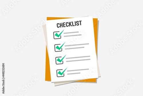 Checklist, complete tasks, to-do list, exam concepts. Premium quality. Modern flat design graphic elements. 
