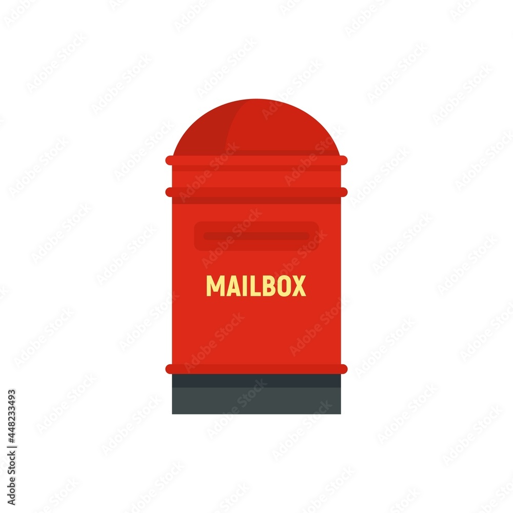 Letter mailbox icon flat isolated vector