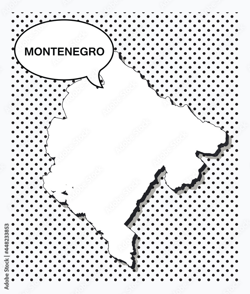 Pop art map of montenegro