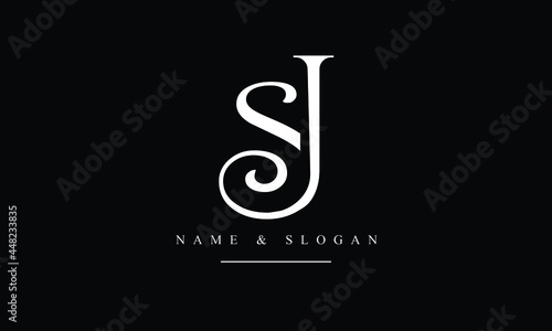 SJ, JS, S, J abstract letters logo monogram