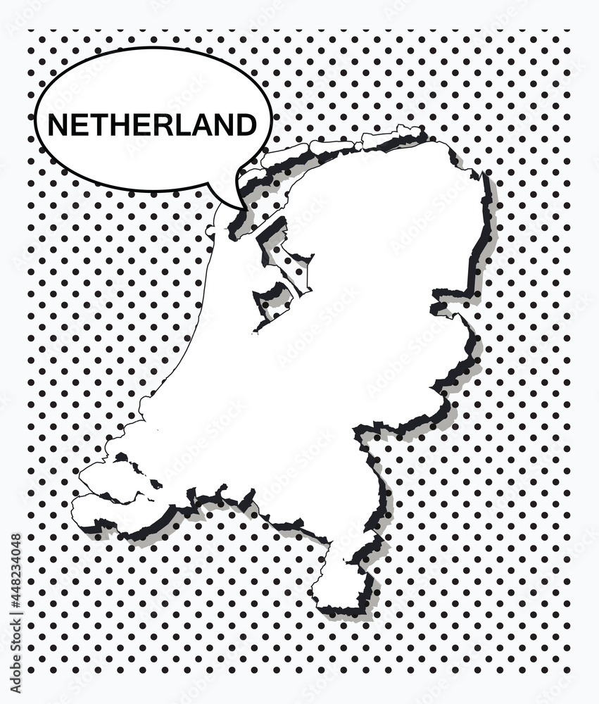Pop art map of netherlands