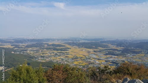 한국 강화도 별립산에서 내려다보는 풍경