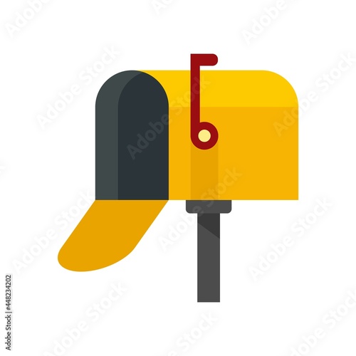 Open home mailbox icon flat isolated vector