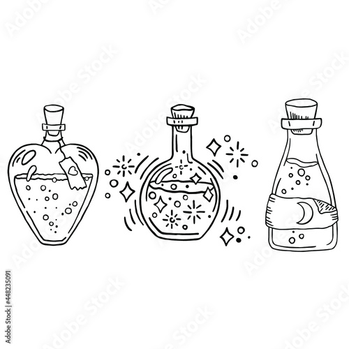 Magic potion. Stock vector illustration.