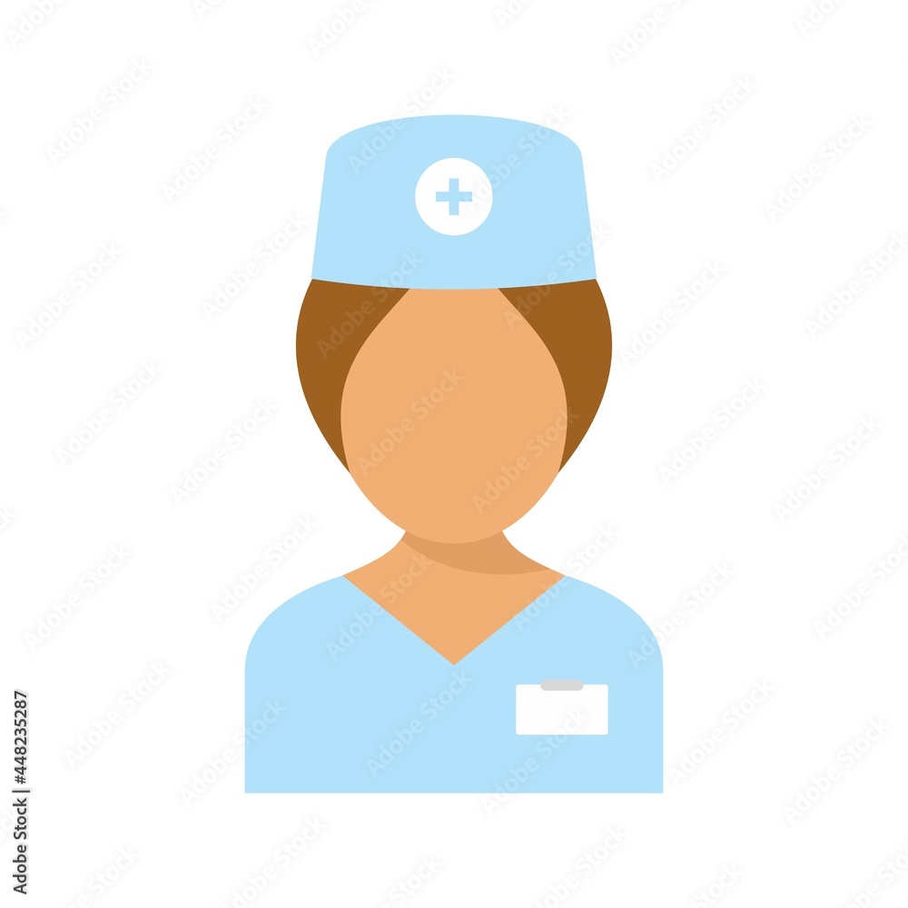 Surgeon nurse icon flat isolated vector Surgeon nurse icon flat isolated vector