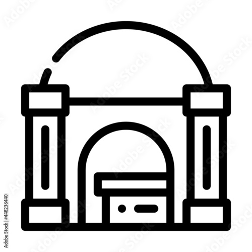 funeral crypt line icon vector. funeral crypt sign. isolated contour symbol black illustration