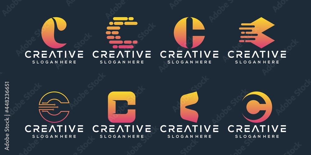 Set Letter C Logo Design