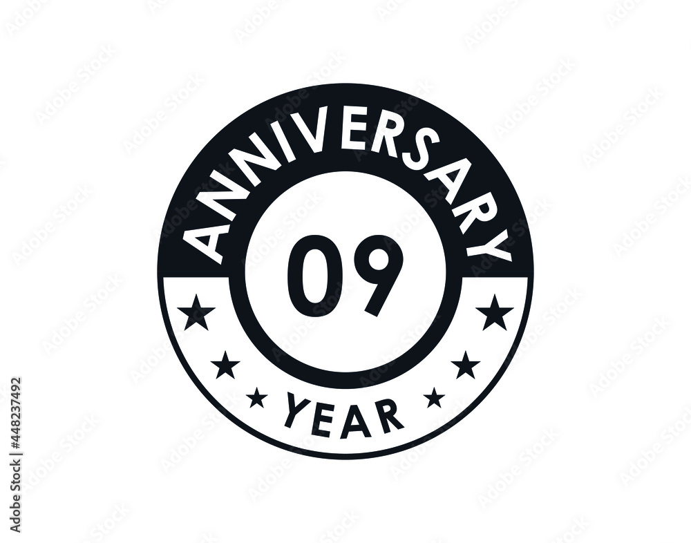 9 years anniversary badge vector design