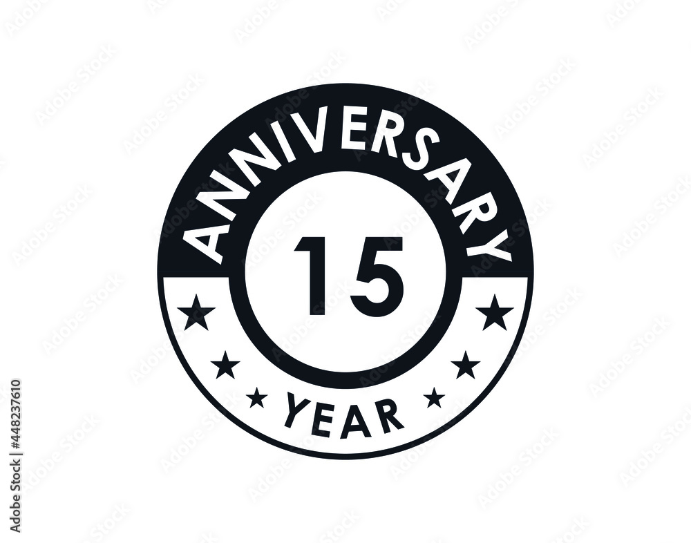 15 years anniversary badge vector design