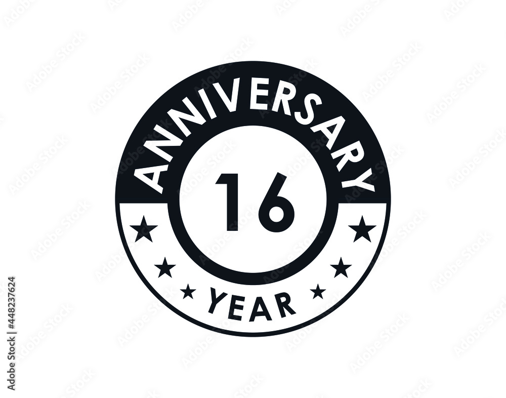 16 years anniversary badge vector design 16 years anniversary badge vector design