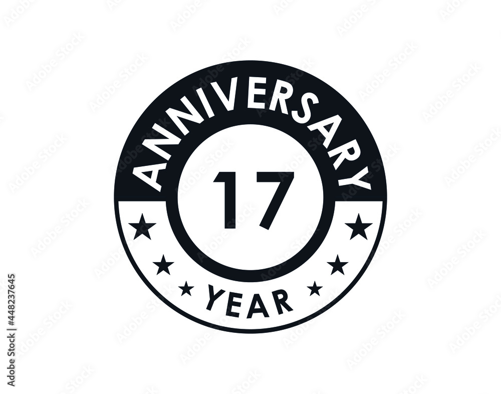 17 years anniversary badge vector design