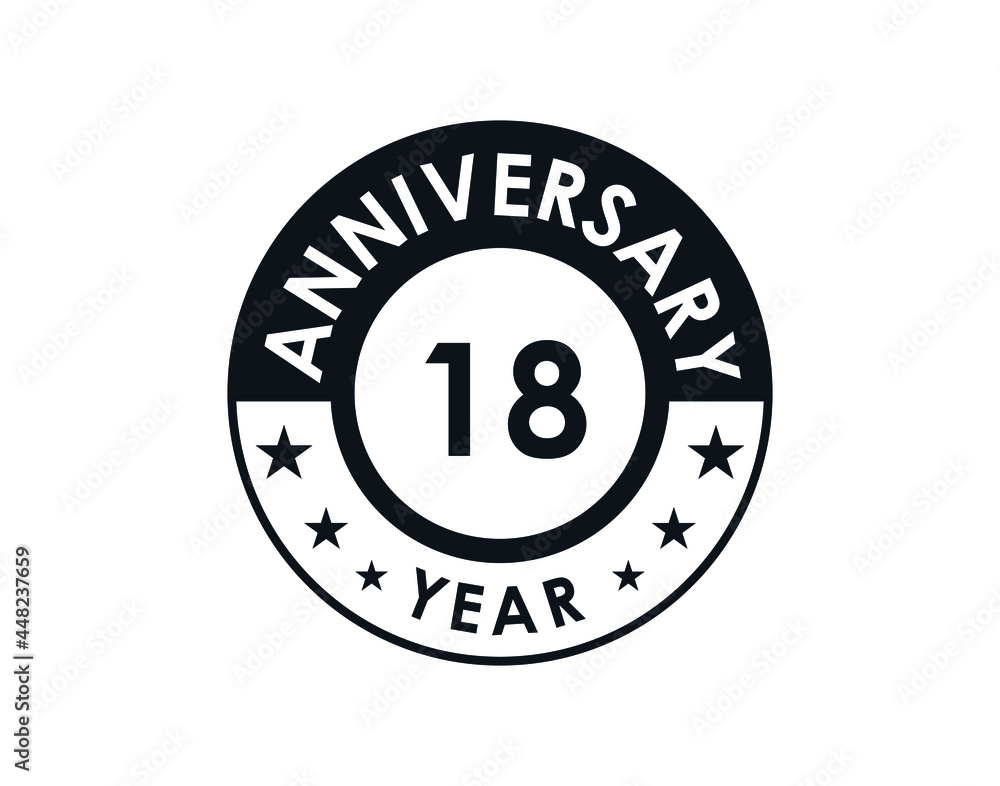 18 years anniversary badge vector design 18 years anniversary badge vector design